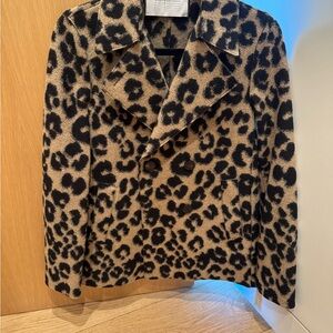 Leopard Print Pea Coat